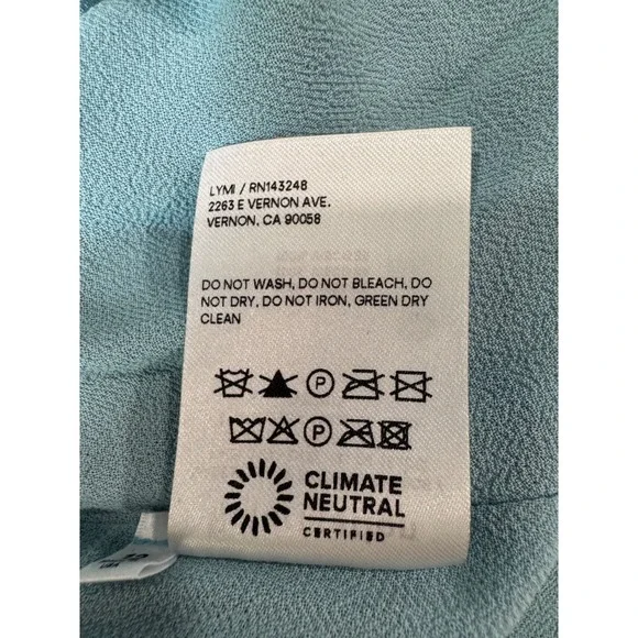 Reformation Enya Midi Dress Light Blue Floral Ruffle Hem Tie Strap Size 12 - Picture 12 of 12